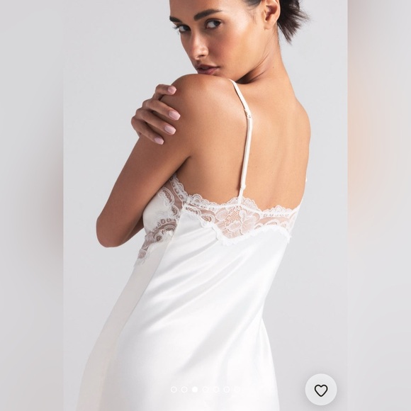 Skims Woven Shine lace Midi Slip Dress - Picture 3 of 10